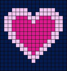 Alpha Heart Pattern, Alfa Pattern, Valentine Keychain, Grid Crochet, Perler Bead Mario, Pixel Grid, String Jewelry, Pixel Heart, Perler Ideas