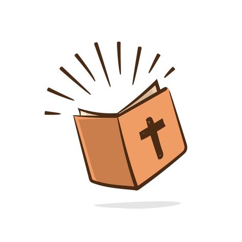 Simple Bible icon. Open book with rays of light shining from pages. Hand drawing style vector. Bible Icon, Open Bible, Bible Drawing, Rays Of Light, Drawing Style, Open Book, Hand Drawing, Fashion Drawing, Vector Art