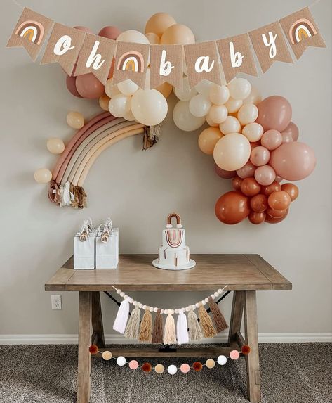 Boho Theme Decorations, Home Decor Ideas For Birthday, Baby Shower Decorations Girl Simple, Baby Shower Themes Girl Boho, Boho Rainbow Shower Ideas, Boho Babyshower Ideas, Baby Shower Ideas Rainbow Theme, Baby Shower Ideas Boho Girl, Boho Sunshine Baby Shower Ideas