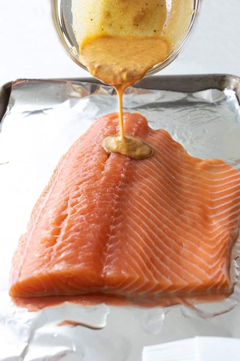 Easy Maple Dijon Salmon - Fueling a Southern Soul Salmon Dijon Mustard Soy Sauce, Salmon Recipes Baked Mustard, Salmon Recipes With Dijon Mustard, Honey Dijon Salmon Baked, Salmon Recipes Baked Dijon Mustard, Sauce For Baked Salmon, Salmon Dijon Mustard Recipes, Salmon Mustard Sauce, Thanksgiving Salmon Recipes