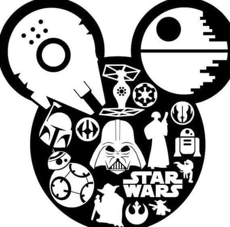 Star Wars Svg Free, Yoda Decals, Disney Svg Free, Star Wars Svg, Disney Silhouettes, Free Characters, Disney Trip Shirts, Projets Cricut, Star Wars Disney