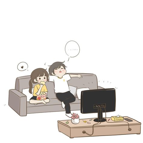 Couples Cartoons, Couple Watching Tv, Cute Easy Animal Drawings, Cute Chibi Couple, Easy Animal Drawings, Chibi Couple, Love Cartoon Couple, Cartoon Couple, Cute Bear Drawings