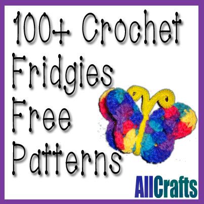 100+ Free Crochet Fridgie Patterns Updated! Crochet Refrigerator Magnets Patterns, Crochet Fridge Magnets Free Pattern, Crochet Fridge Magnets, Crochet Magnets, Crochet Fridge, Towel Toppers, Butterfly Patterns, Crochet Letters, Free Crafts