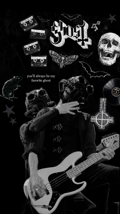 #myfirstshuffle Ghost Band Collage, Ghost Band Tattoo, Rain Ghost, Banda Ghost, Ghost Background, Aesthetic Ghost, Ghost Banda, Ghost Ghoul, Weather Wallpaper