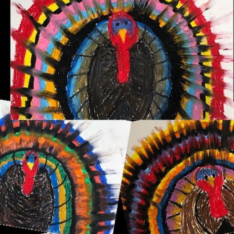 Thanksgiving Classroom Art Projects, Turkey Elementary Art Projects, Second Grade Thanksgiving Art Projects, Oil Pastel Turkey Art, Elementary Thanksgiving Art Projects, Thanksgiving Kids Art Projects, Thanksgiving Art Upper Elementary, Turkey Art Lessons Elementary, 1st Grade Thanksgiving Art