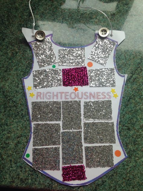 Breastplate of righteousness                                                                                                                                                     More Castle Vbs, Armor Of God Lesson, Breastplate Of Righteousness, Kingdom Vbs, Vacation Bible School Craft, Kids Church Lessons, Sunday School Projects, Breast Plate, Kids Sunday School Lessons