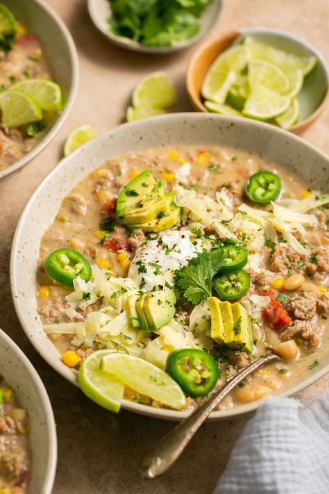 White Bean Turkey Chili Instant Pot, Turkey Macro Recipes, Macro Instant Pot Recipes, Macro Chili Recipe, Ground Turkey Instant Pot Recipes, Turkey Chili Instant Pot, Ground Turkey Instant Pot, Macro Dinner, Oh Snap Macros