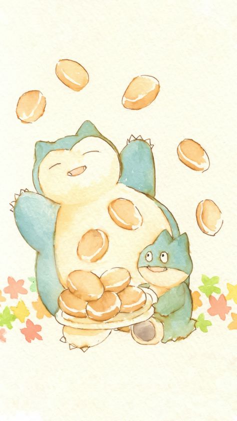 Cute Pokemon Art, Pokemon Snorlax, Pokemon Tattoo, Cute Pikachu, Kawaii Illustration, Pokemon Eevee, Cute Pokemon Wallpaper, Pokemon Teams, Pokemon Drawings