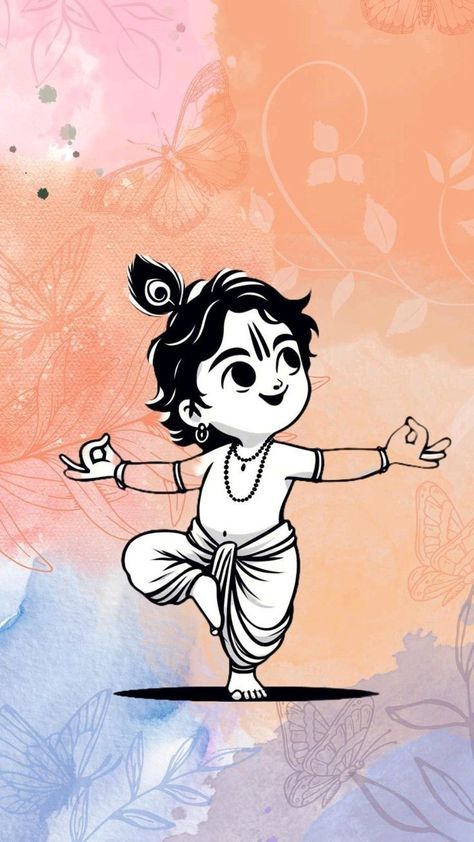 Sri Krishna Janmashtami Images, Sree Krishna Drawing, Cute Krishna Wallpapers, Cute Krishna Painting, Cute Krishna Drawing, Janmashtami 2024, Bhagwan Images, Cartoons Krishna, Cute Pictures To Draw