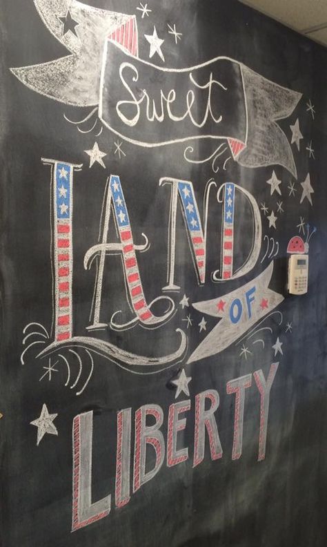 Memorial Day Chalkboard Ideas, Memorial Day Chalkboard Art, Memorial Day Chalk Art, July Chalkboard Ideas, Fourth Of July White Board Art, 4th Of July Side Walk Chalk Art, God Bless America Chalkboard Art, Summer Chalkboard Art, Summer Chalkboard