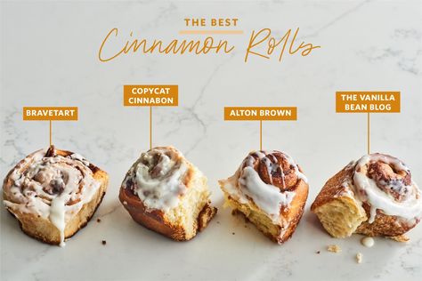 We Tried 4 Famous Cinnamon Roll Recipes and Found a Clear Winner | Kitchn Alton Brown Cinnamon Rolls, Copycat Cinnabon Recipe, Cinnamon Roll Recipes, Cinnabon Recipe, Best Cinnamon Roll Recipe, Overnight Cinnamon Rolls, Cinnabon Cinnamon Rolls, Cinnamon Bun Recipe, Best Cinnamon Rolls