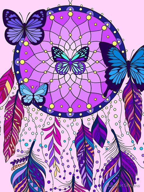 "Ojibwe Dreamcatcher" Scarf by sagram45 | Redbubble Ojibwe Dreamcatcher, Bright Collage, Butterfly Dreamcatcher, Butterfly Wallpapers, Purple Ombre Hair, Dream Catcher Decor, Wallpaper For Tablet, Craft Crochet, Native American Beadwork