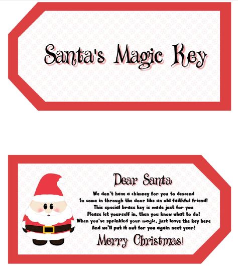 http://www.thepurplepumpkinblog.co.uk/2016/12/santas-magic-key-free-printable-tag.html Santa Magic Key Printable Free, Elf Countdown, Santa Magic Key, Key Printable, Key Ornament, Santa Key, Its Christmas Eve, Christmas Treat Bags, Santa's Magic Key