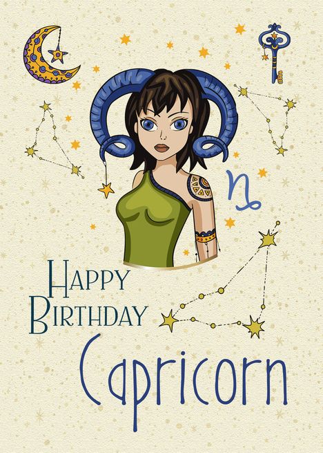 Happy Birthday Capricorn Zodiac with Capricorn Constellation and Sign card #Ad , #AD, #Capricorn, #Birthday, #Happy Happy Birthday Capricorn, Birthday Capricorn, Capricorn Constellation, Capricorn Birthday, Capricorn Zodiac, Birthday Happy, Zodiac Capricorn, Poker Cards, Astrology Zodiac