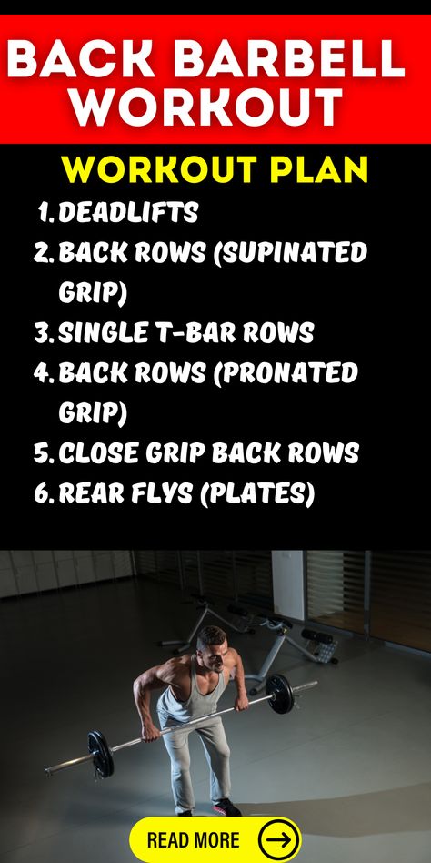 Incorporate a back barbell workout into your crossfit routine for a challenging and dynamic workout. Perfect for men and women, it enhances overall fitness and strength.Engage your core muscles with a back barbell workout designed for women. Ideal for at-home fitness, it targets the abs and lower back, strengthening the core. Shoulder And Back Workout, Lower Back Strengthening, Workout Program For Women, Crossfit Routines, Back Strengthening, Barbell Exercises, Dynamic Workout, Muscular Back, Exercises For Back