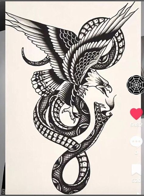 Eagle With Snake Tattoo Design, Eagle Vs Snake Tattoo Traditional, Manly American Traditional Tattoos, Eagle And Snake Tattoo Traditional, Eagle Snake Tattoo Traditional, Black Trad Tattoo, Wings Traditional Tattoo, Old School Black Tattoo, Traditional Eagle Tattoo Design