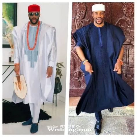 Latest Agbada Styles with Embroidery Designs for Men (2022) - NaijaGlamWedding Agbada Lace, Embroidery Designs For Men, White Agbada, Agbada Outfit, Senator Styles For Men, Agbada Design, Senator Styles, Sewing Men, Native Wears