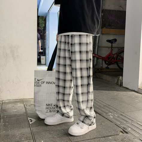 Product information: Color: white, blue Size: M,L,XL,2XL Applicable scenarios: Leisure Main fabric composition: Polyester Fiber Applicable Gender: Male Packing list: Pants*1 Product Image: Pants Fashion Design, Packing List Men, Man Trousers, Semi Formal Outfit, Distressed Jacket, Fits Inspo, All Black Looks, Plaid Pants, Women Pants Casual