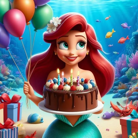 Disney Happy Birthday Images, Imprimibles Paw Patrol, Mermaid Happy Birthday, Cartoon Picture, Snow White Birthday, Happy Birthday Wishes Photos, Mermaid Disney, White Birthday, Cute Princess