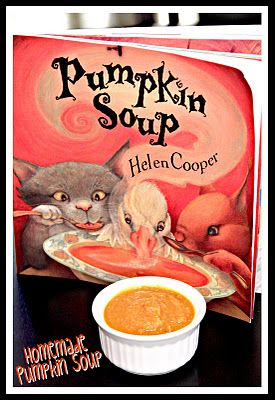 (book and recipe) Pumpkin Soup by: Helen Cooper Pumpkin Soup Book Activities, Pumpkin Soup Book, Frozen Easter Eggs, Pumkin Soup, Lion House Rolls, Pumpkin Unit, Cooking Soup, Pumpkin Soup Recipe, Pumpkin Activities