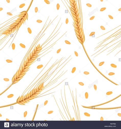 Wheat Illustration, Golden Spike, Small Leaf, Seamless Pattern Vector, Pattern Vector, Pattern Illustration, Leaf Pattern, Seamless Pattern, Wheat