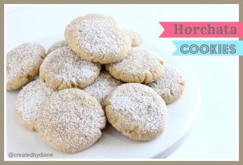 Horchata Cookies @createdbydiane Horchata Desserts, Horchata Cookies, Cookies Made With Pudding, Stuffing Sandwich, Cookies Quotes, Chicken Pineapple Kabobs, Bake Quotes, Rice Cinnamon, Guatemala Food