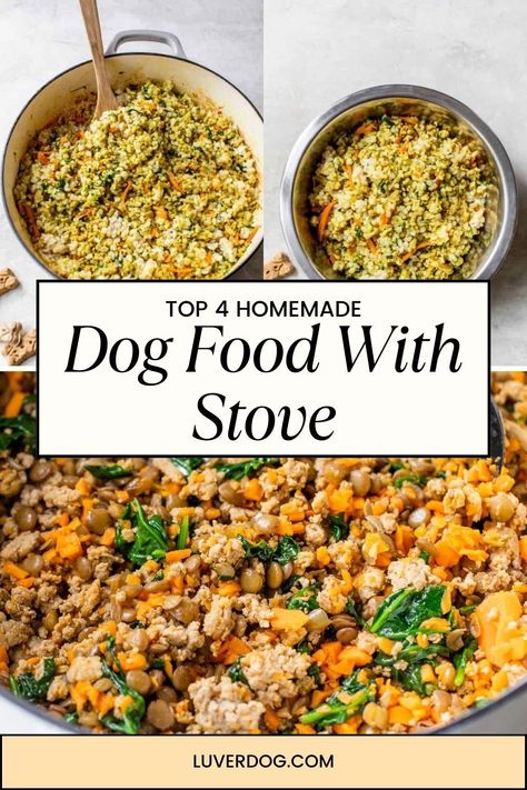 Top 4 Homemade Dog Food With Using Stove Stovetop Dog Food, Homemade Dog Food Ground Beef, Dog Food Meal Toppers, Homemade Dog Food Turkey, Dog Food Ground Beef, Simple Homemade Dog Food, Dog Meals Homemade Easy, Dog Topple Recipes, Home Cooked Dog Food Recipes