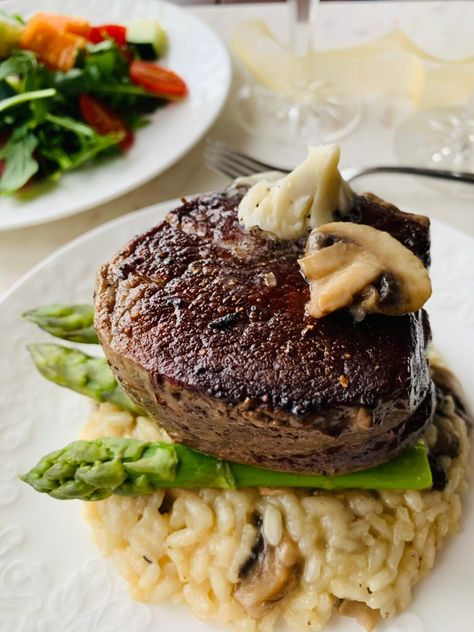 Steak And Risotto Recipes, Risotto And Steak, Filet Mignon Dinner Ideas, Steak And Risotto, Best Pans For Cooking, Turkey Entrees, Courtney Williams, Kinds Of Steak