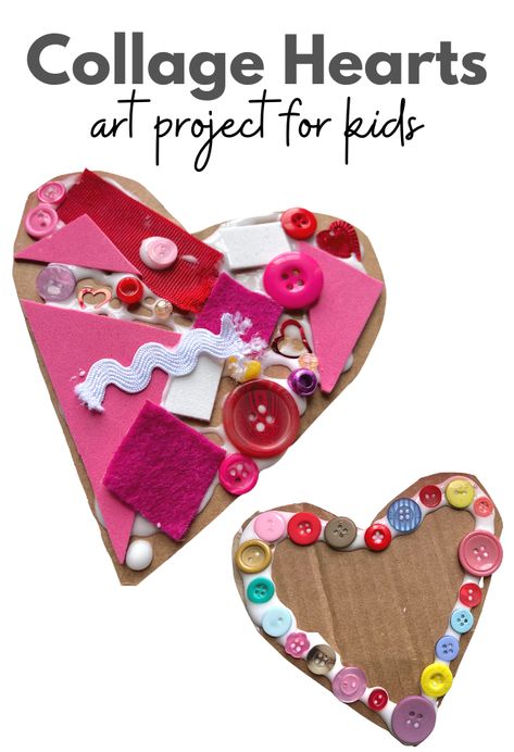 Preschool Valentines Activities, Collage Heart, Preschool Valentine Crafts, Heart Art Projects, Kindergarten Valentines, Valentine Art Projects, February Crafts, Easy Valentine Crafts, Valentine's Day Crafts For Kids