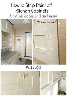 How to strip layers of old paint of kitchen cabinets, furniture and more tutorial. I'm sharing lots of tips to mke your projects easier, less messy and way less time consuming by sharing my tips from my projects. Includes and best product supply lits too. www.H2OBungalow.com #refinishkitchen cabinet ##kitchencabinetmakeover Stripping Cabinets, Kitchen Cabinets Cover, Paint Stripping, Home Painting Ideas, Painting Old Furniture, Rustic Dining Furniture, Painting Oak Cabinets, Kitchen Remodel Cabinets, Stripping Paint