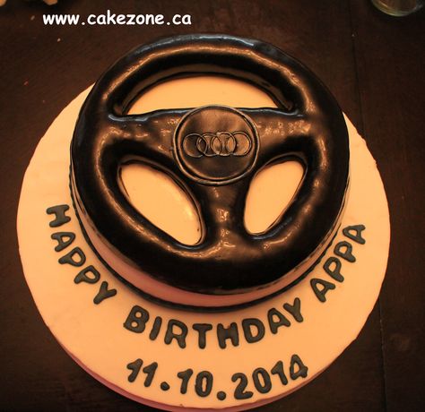 Steering Wheel Cake, Audi Steering Wheel, Funny Car Videos, Car Cakes, Wheel Cake, Birthday Baking, Car Party, Car Cake, Car Humor