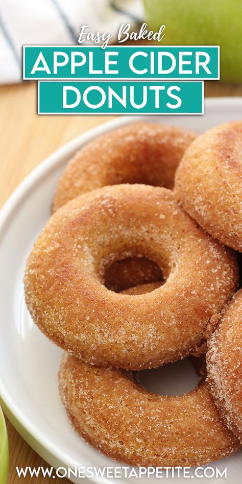 Baked Apple Cider Donuts Apple Donut, Easy Baked Apples, Apple Cider Donuts Baked, Voodoo Doughnut, Apple Donuts, Apple Pie Spice, Apple Season, Baked Apple, Apple Cider Donuts