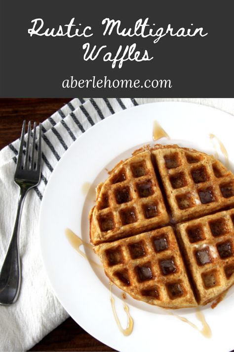 Rustic Multigrain Waffles - Aberle Home Multigrain Waffles Recipe, Healthy Waffles Recipe, Waffle Recipe Healthy, Whole Wheat Waffles, Healthy Waffles, Homeschool Family, Blueberry Waffles, Waffles Recipe, Waffle Recipe