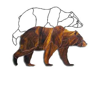 Obsession Pre-Cut Grizzly Bear Kit Stained Glass Bear, Obsession Art, Etching Patterns, Stained Glass Kits, Delphi Glass, Mosaic Animals, Mosaic Stained, Stained Glass Suncatchers, Stained Glass Diy