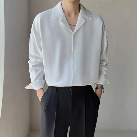 Top On Sale Product Recommendations!;Mature Men Clothing Senior Spring Cuban Neck Shirt for Men Solid Color Fashion Loose Casual Drop Long Sleeve Men Dress Shirt;Original price: PKR 3966.03;Now price: PKR 3966.03;Click&Buy: https://s.click.aliexpress.com/e/_opdMGZA Men Dress Shirt, Silk Shirt Men, Kemeja Lelaki, Mens Office, Long Sleeve Men, White Shirt Men, Mens Spring Fashion, Black And White Shirt, Men Formal