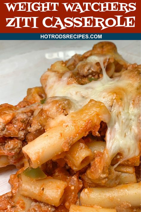 Easy Weight Watcher Crockpot Meals, 2024 Weight Watchers, Ww Baked Ziti Weight Watcher Recipes, Weight Watchers Dinners For Families, Low Calorie Baked Ziti, Ww Casserole Recipes For Dinner, Ww Baked Ziti, Weight Watchers Baked Ziti, Weight Watchers Cheeseburger Casserole