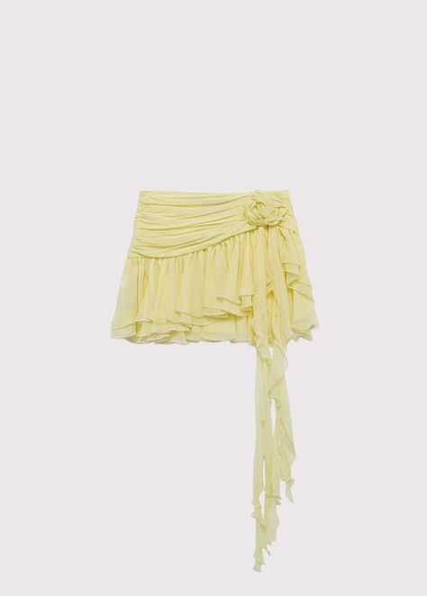 #yellow #skirt #bag #handbag #wings #furniture #jewelry #makeup #homedecorideas #tiktok #style #life #funny #smiling #womensclothing #aesthetic #lifestyle #outfit #home Chiffon Mini Skirt, Ruffled Mini Skirt, Yellow Clothes, 3d Rose, Yellow Skirt, Stage Outfits, Lookbook Outfits, Chic Boutique, Dream Clothes