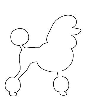 Poodle pattern. Use the printable outline for crafts, creating stencils, scrapbooking, and more. Free PDF template to download and print at http://patternuniverse.com/download/poodle-pattern/ Birthday Art Projects, Poodle Outline, Poodle Skirt Pattern, Poodle Clipart, Poodle Pattern, Dog Sketches, Printable Outline, Poodle Drawing, Trendy Sewing Projects