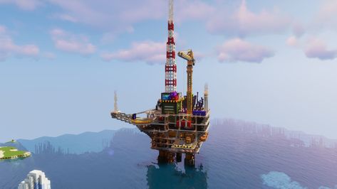 Minecraft Industrial, Minecraft Create, Steampunk City, Oil Platform, Minecraft House Plans, Base Building, Minecraft Castle, Minecraft Medieval, Industrial Steampunk