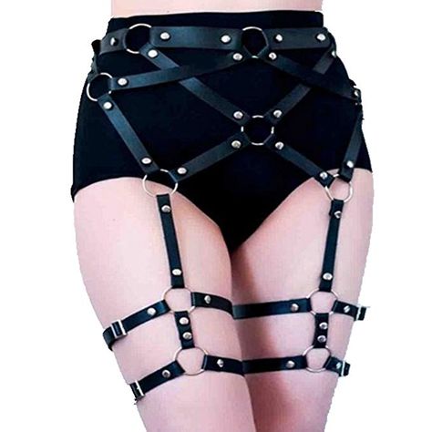 Amazon.com: YiZYiF Women's Faux Leather Garter Harness Adjustable Waist Leg Cincher Caged Belts: Clothing Garter Harness, Leather Garter, Harness Fashion, Rave Girls, Leg Harness, Leg Garter, Leg Chain, Elegante Casual, Mode Casual