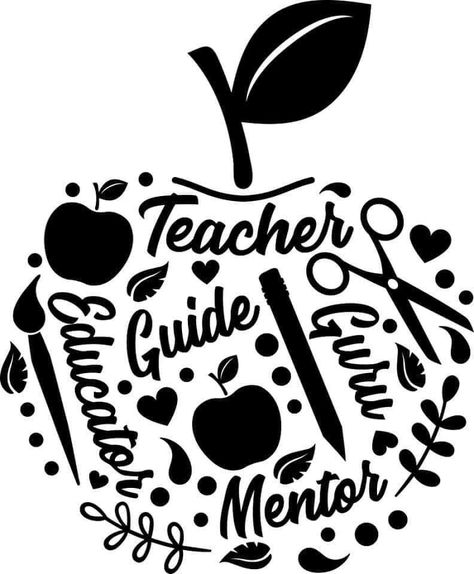 Teacher Tattoos, Teacher Gift Baskets, Teacher Cards, Silhouette Stencil, Sign Stencils, Christmas Card Crafts, Cricut Craft Room, Teacher Quotes, Silhouette Cameo Projects