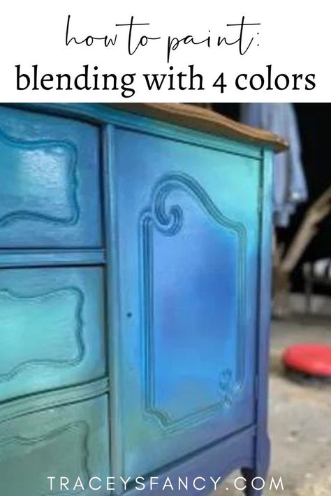 mix of blending blues on a dresser front Peacock Mermaid, Diy Lazy Susan, Chalk Paint Furniture Diy, How To Paint Furniture, Furniture Painting Tips, Whimsical Painted Furniture, Fantasy Bedroom, Whimsical Furniture, Furniture Painting Techniques