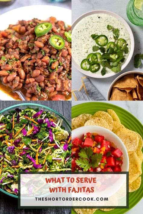 Sides For Fajitas Dinners, Fajita Side Dishes Healthy, Sides That Go With Fajitas, Fajita Meal Sides, Chicken Fajita Side Dish, Chicken Fajitas Dinner Sides, Fajita Dinner Party Ideas, Side Dishes For Fajitas Dinners, Sides For Chicken Fajitas