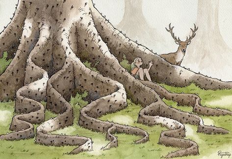 Piyathip on Instagram: “Inspired by the ceiba tree 🙂 . . . #watercolor_daily #watercolorartist #watercolorlove #femaleartist #artshare #friendsofillstration…” Ceiba Tree, Picture Books Illustration, Tree Illustration, Tree Drawing, Art Instagram, Cool Paintings, Watercolor Artist, Book Illustration, Children’s Books