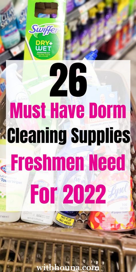 Dorm Room Cleaning Checklist, College Dorm Cleaning Supplies, Dorm Room Grocery List, College Dorm Room Supplies, Dorm Laundry Ideas, College Cleaning Supplies, Dorm Room Cleaning Supplies, Dorm Room Checklist Freshman Year, Dorm Supplies List