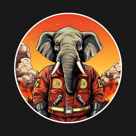 This design is perfect for firefighter fans looking for something unique. Snapback Cap, Firefighter, T Shirt Design, Brave, Elephant, Tshirt Designs, Couture, T Shirts, T Shirt