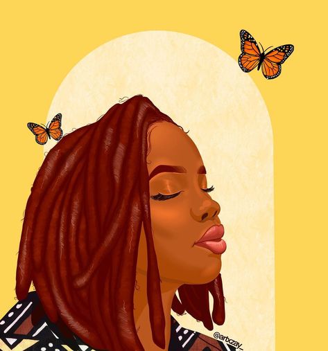 Locs Art, Black Women Locs, Women Locs, Brighter Days, Black Women Art, Artist On Instagram, Black Is Beautiful, Black Art, Locs