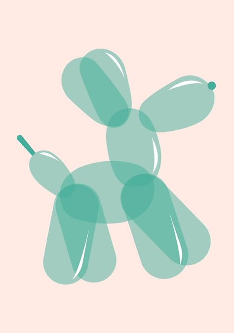 balloon, animal, cute, aesthetic, colorful, blue, green, pink, simple, modern, art, redbubble, artist, digital artist, graphic, satisfying, transparent Balloon Animal Illustration, Animal Cute Aesthetic, Morgan Core, Simple Modern Art, Balloon Illustration, Animal Cute, Balloon Animals, Animal Posters, Cute Aesthetic