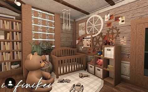 Not mine😊 Bloxburg Cottage Room Ideas, Bloxburg Cottage Bedroom, Nursery Bloxburg, Bloxburg Baby Room Ideas, Bloxburg Nursery Ideas, Bloxburg Instagram, Bloxburg Cottage, Bloxburg Rooms, Bloxburg Building