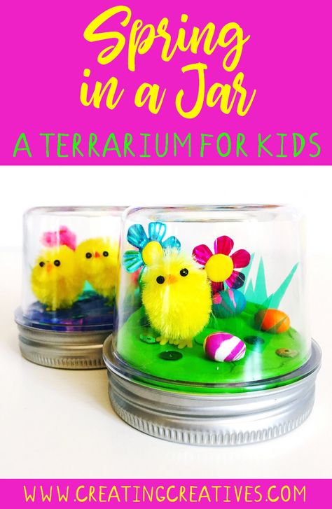 Spring in a Jar - A Terrarium for Kids - Creating Creatives #kids #spring #activities #kidsactivities #kidscrafts #ideas #springactivities #creative #creativeideas #crafts , DIY Toddler toys, #toddlers #springactivities #toddleractivities Terrarium For Kids, Kids Spring Crafts, Drawing Hacks, Lifeway Vbs, Crafts 2024, Jar Projects, Preschool Spring, April Crafts, Vbs 2024